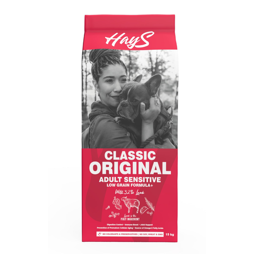 Visuel 2 du produit Croquette pour chien adulte sensible à l'agneau Hays Classic - 15 kg
