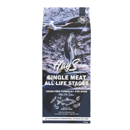 Visuel 2 du produit Croquette pour chien adulte mono-protéine de saumon sans céréales Hays - 12 kg