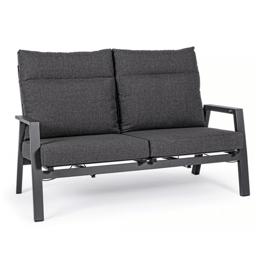 Visuel 1 du produit Canapé inclinable 2 places anthracite, matière durable - BIZZOTTO Kledi