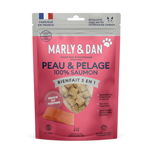 Visuel 1 du produit Friandises pour chat Freeze dried peau pelage Marly & Dan - 40g
