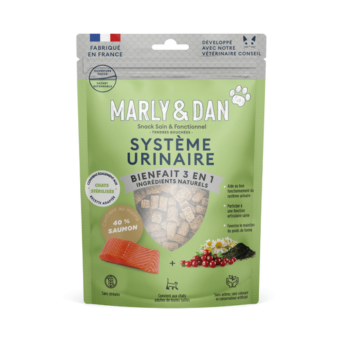 Visuel 1 du produit Friandises pour chat tendres bouchées système urinaire Marly & Dan - 40 g