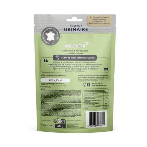 Visuel 2 du produit Friandises pour chat tendres bouchées système urinaire Marly & Dan - 40 g
