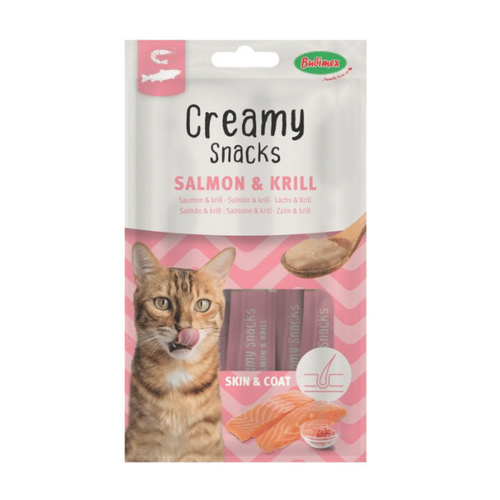 Visuel 1 du produit Friandise en crème pour chat saumon et krill Bubimex Creamy x 4 - 60 g