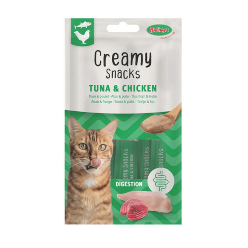 Visuel 1 du produit Friandise en crème pour chat thon et poulet Bubimex Creamy x 4 - 60 g