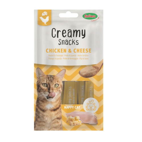 Visuel 1 du produit Friandise en crème pour chat poulet et fromage Bubimex Creamy x 4 - 60 g