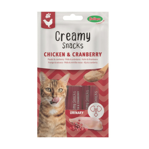 Visuel 1 du produit Friandise en crème pour chat poulet et cranberry Bubimex Creamy x 4 - 60 g