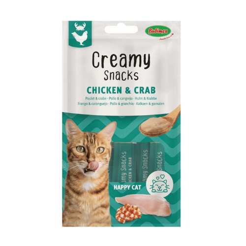 Visuel 1 du produit Friandise en crème pour chat poulet et crabe Bubimex Creamy x 4 - 60 g