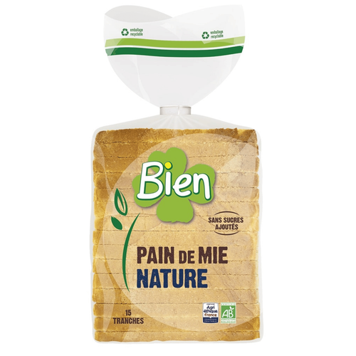 Visuel 1 du produit Pain de mie nature bio tranché Bien - 500 g