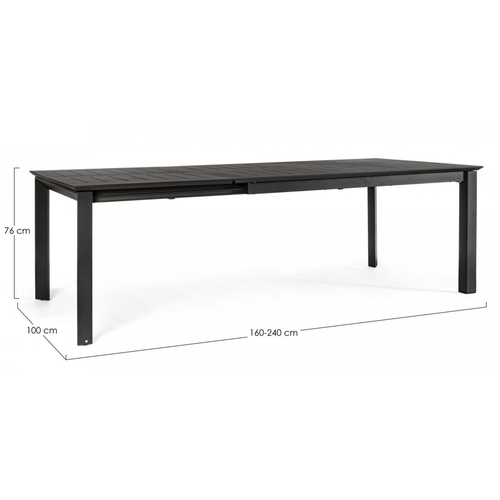 Visuel 2 du produit Table de jardin extensible anthracite BIZZOTTO konnor - 160/240x100cm
