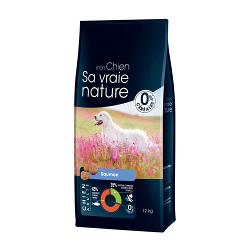 Visuel 1 du produit Croquette pour chien adulte au saumon et au hareng Sa vraie nature - 12 kg