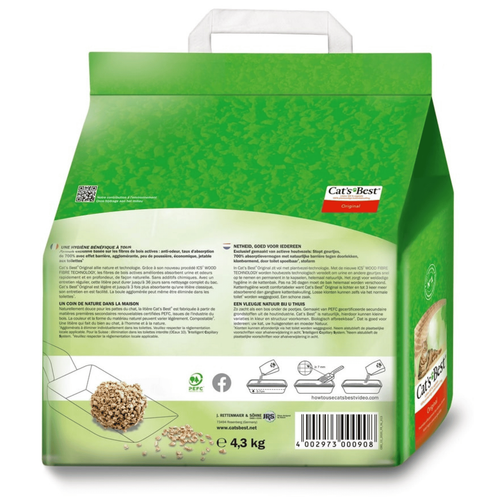 Visuel 4 du produit Litière végétale agglomérante pour chat et furet Cat’s Best Original 10L - 4.3 kg