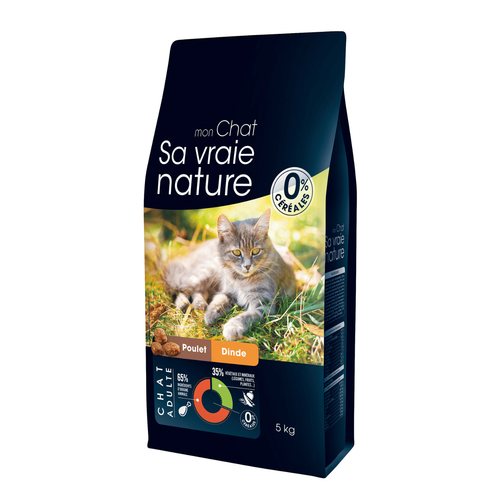 Visuel 1 du produit Croquette pour chat au poulet et à la dinde Sa vraie nature - 5 kg