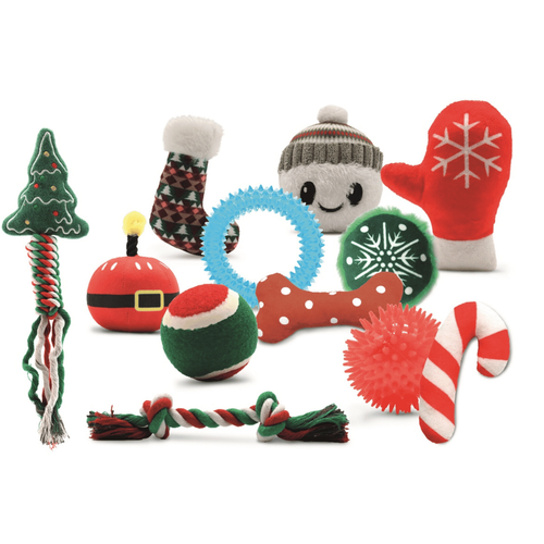 Visuel 2 du produit Calendrier de l'Avent pour chien avec jouets de Noël Croci - x 12