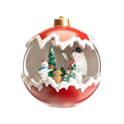 Visuel 1 du produit Lanterne à eau boule rouge avec LED - Ø 15 cm