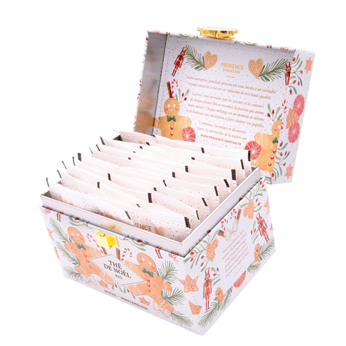 Visuel 2 du produit Thé de Noël épices et pamplemousse bio Provence d'Antan - 36 g dans une boîte en métal