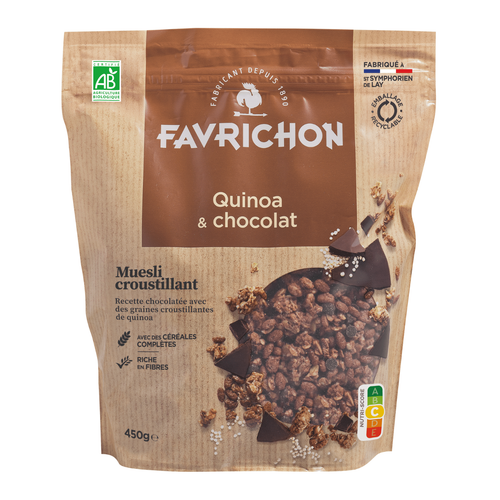 Visuel 1 du produit Muesli bio croustillant quinoa et chocolat - boite de 450 g