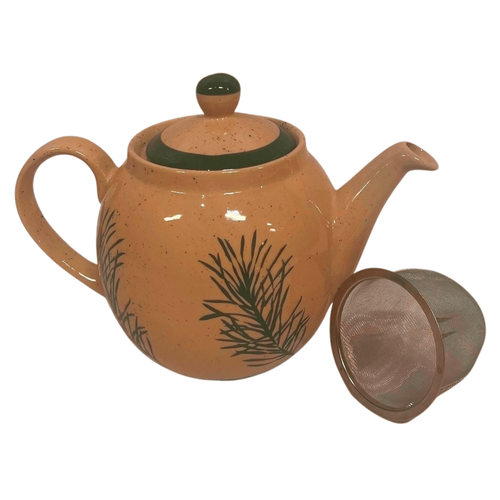 Visuel 1 du produit Théière en grès beige à motif vert Hector