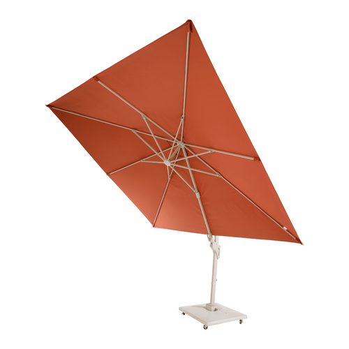 Visuel 1 du produit Parasol déporté coloris orange en aluminium et polyester - 3 x 3 m