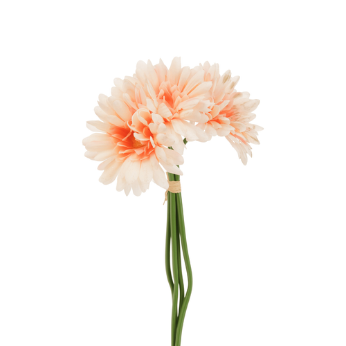 Visuel 1 du produit Dahlia artificiel pêche à 2 fleurs - 65 cm