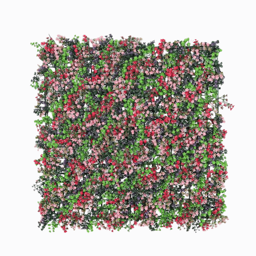 Visuel 1 du produit Tapis carré végétal mural vert et fleuri avec protection UV - 50 x 50 cm