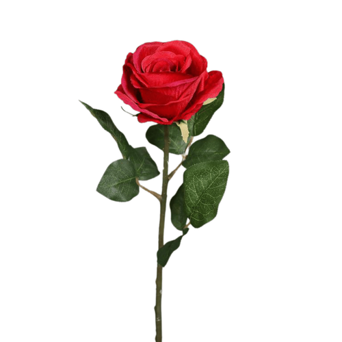 Visuel 1 du produit Rose artificielle rouge - 48 cm