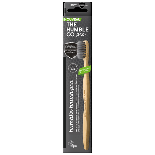 Visuel 1 du produit Brosse à dents en Bambou Pro Line soft antibactérienne the Humble Co. - Noir
