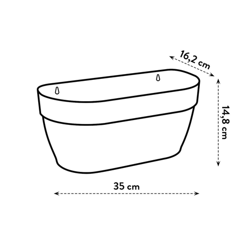 Visuel 4 du produit Bac mural en plastique recyclé blanc Soie Elho Vibia Campana - 35 x 16,2 x 14,8 cm