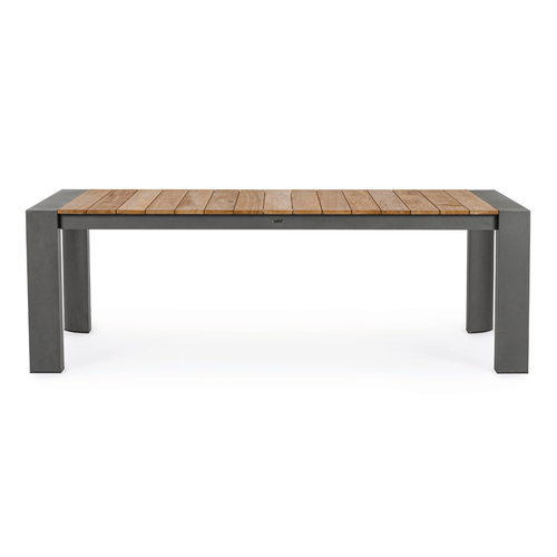 Visuel 2 du produit Table avec allonges Capucine coloris bois en aluminium et teck - 228/294 x 110 cm
