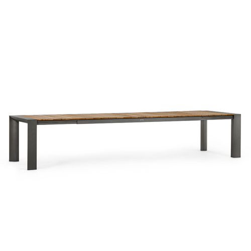 Visuel 3 du produit Table avec allonges Capucine coloris bois en aluminium et teck - 228/294 x 110 cm