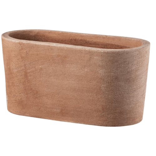 Visuel 1 du produit Jardinière moderne ovale en terre cuite Anticomestiere - 50 x 25 x 25 cm