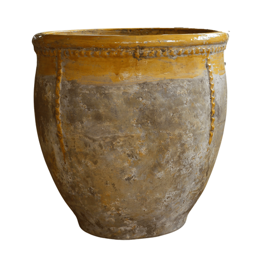 Visuel 1 du produit Bugadier à col émaillé jaune en terre cuite émaillée H 57 x Ø 57 cm