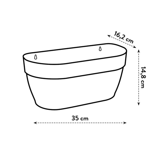Visuel 5 du produit Bac mural en plastique recyclé gris anthracite Elho Vibia Campana - 35 x 16,2 x 14,8 cm
