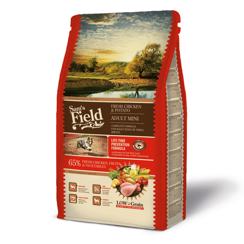Visuel 1 du produit Croquette pour chien adultemini au poulet avec des pommes de terre Sam's Field - 2,5 kg
