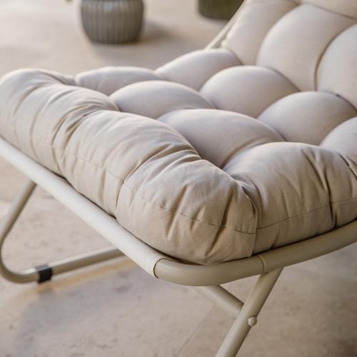 Visuel 7 du produit Salon de jardin en acier coloris beige Iris - 4 éléments (canapé, table basse et deux fauteuils)