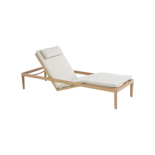 Visuel 2 du produit Bain de soleil coloris beige en aluminium Lotus - 200 x 67,5 x 32 cm