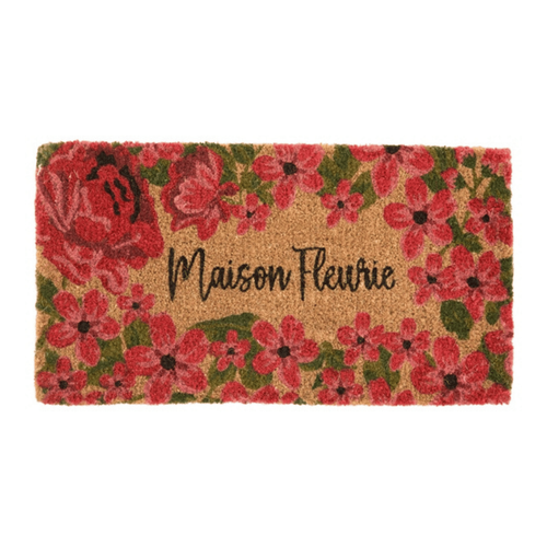 Visuel 1 du produit Paillasson en fibre de coco Maison fleurie rouge - 72 x 40 cm