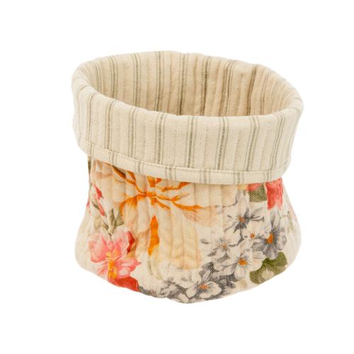 Visuel 1 du produit Bun matelassé en coton à motif fleuri multicolore Enora - 16 x 20 cm