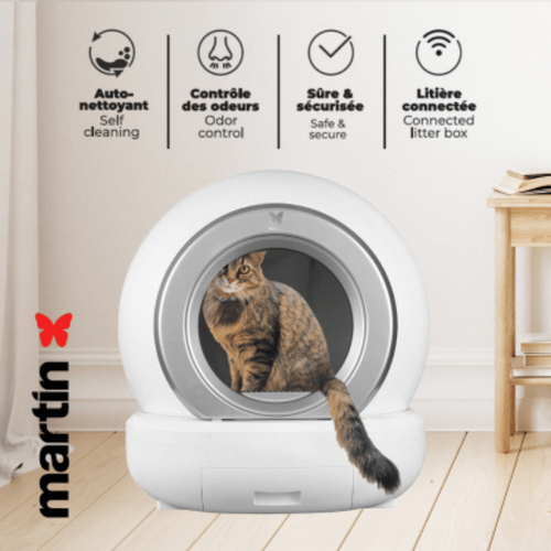 Visuel 3 du produit Maison de toilette automatique pour chat coloris blanc Martin Sellier - 65 litres