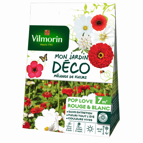 Visuel 1 du produit Mélange de fleurs Pop Love rouge & blanc Vilmorin - graines à semer pour 7 m² de surface
