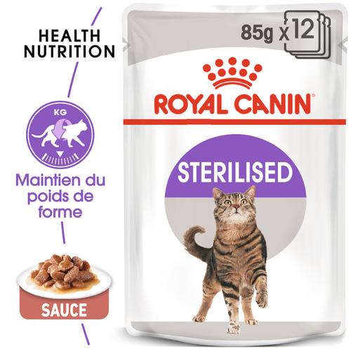 Visuel 3 du produit Pâtées pour chat adulte stérilisé émincés en sauce Royal Canin Sterilised - 12 x 85 g