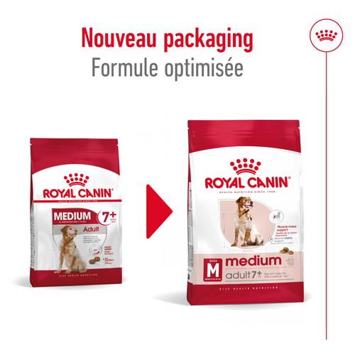 Visuel 11 du produit Croquettes pour chien de taille moyenne mature Royal Canin Medium Adult 7+ - 4 kg