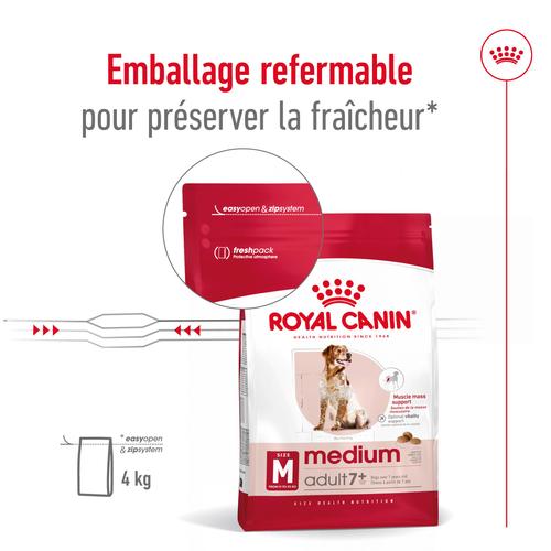 Visuel 12 du produit Croquettes pour chien de taille moyenne mature Royal Canin Medium Adult 7+ - 4 kg