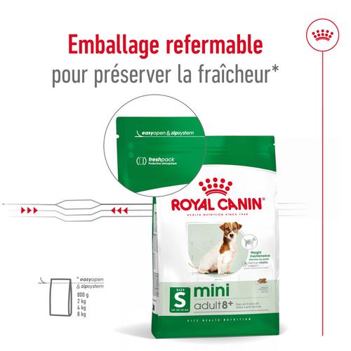 Visuel 11 du produit Croquettes pour chien mature de petite taille Royal Canin Mini Adult 8+ - 4 kg