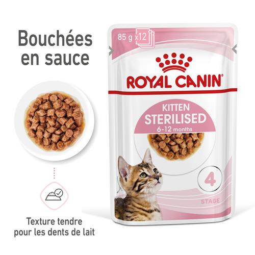 Visuel 3 du produit Pâtées pour chaton émincés en sauce Royal Canin Kitten Sterilised - 12 x 85 g