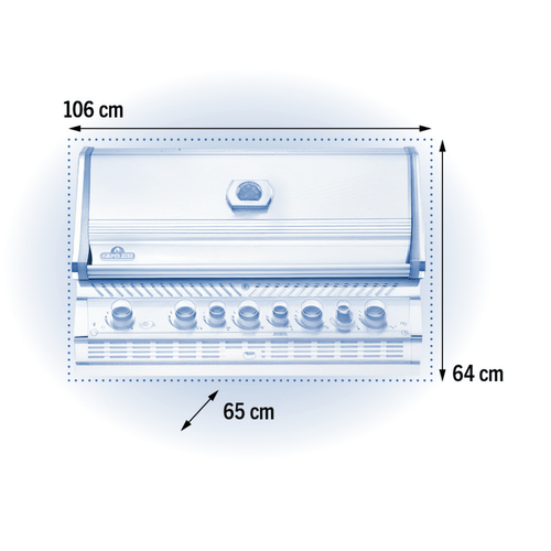 Visuel 2 du produit Barbecue gaz encastrable en inox Napoléon Bipro 665 5 brûleurs - 106 x 65 x 43 cm