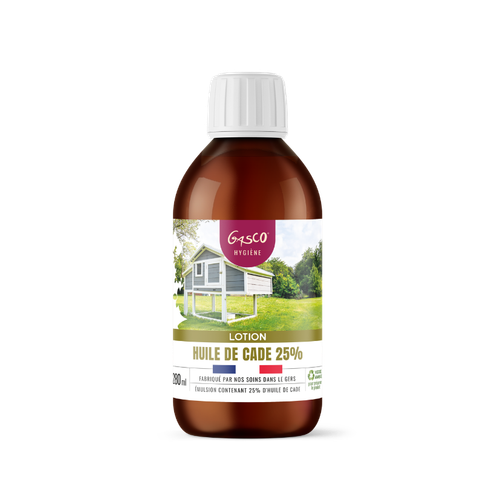 Visuel 1 du produit Lotion huile de cade 25 % pour poules Gasco - 280 ml