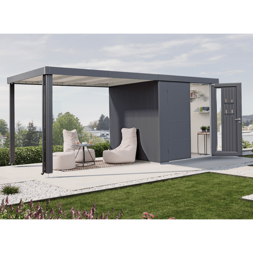 Visuel 3 du produit Abri de jardin double porte Neo 4B Biohort® coloris gris quartz métallique - 236 x 348 x 222 cm