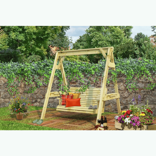 Visuel 2 du produit Balancelle Sigrid en bois traité autoclave Palmako - 193 x 161 cm