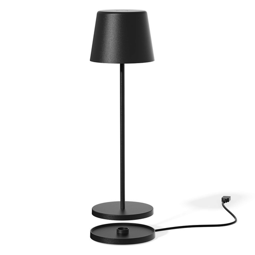Visuel 2 du produit Lampe de table touch sans fil en aluminium noir Kelly Black - Ø 10 x H 38 cm