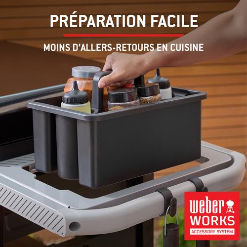 Visuel 4 du produit Plancha à gaz en fonte émaillée noire sur chariot Weber - 76 cm